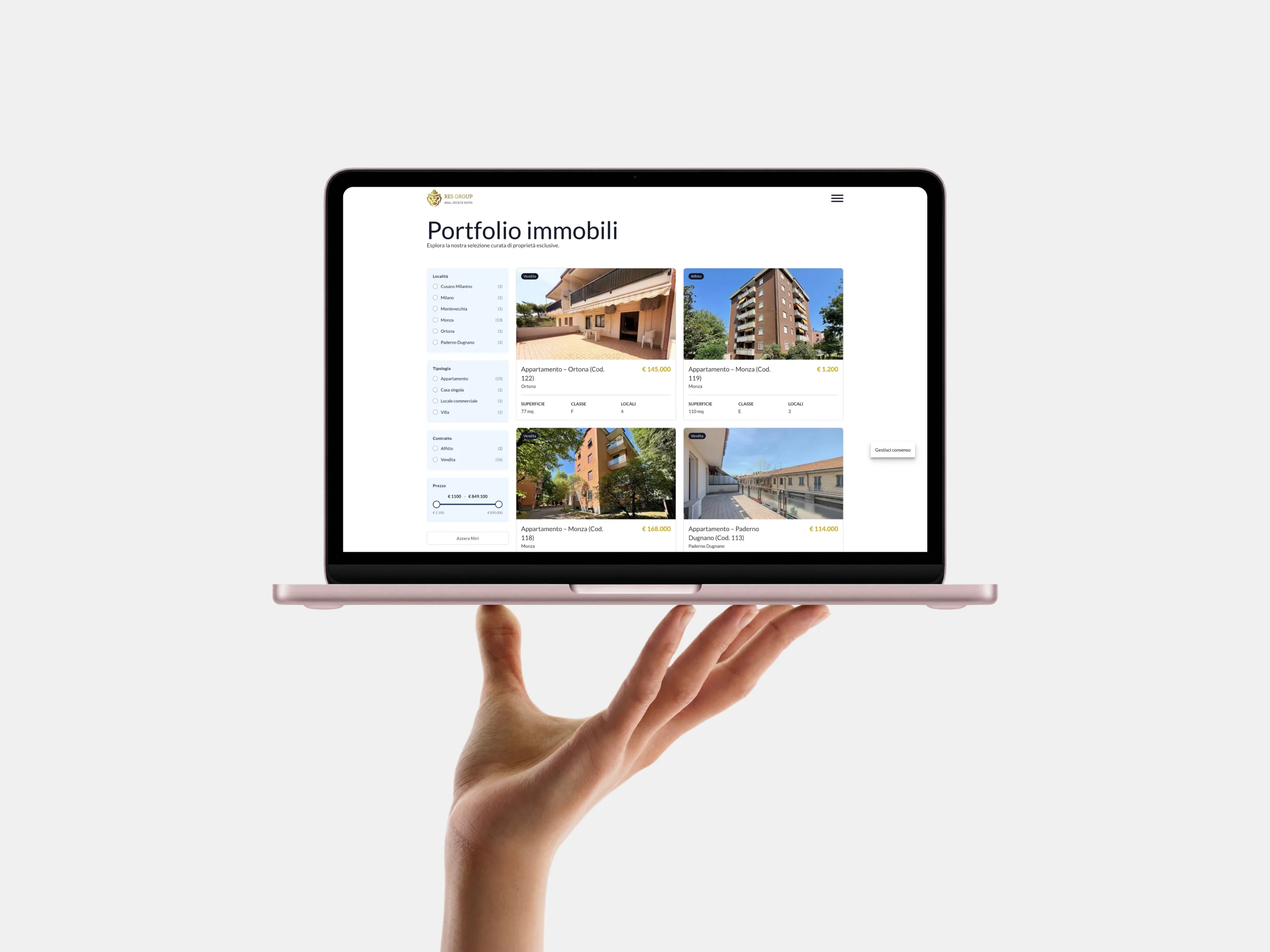 Sito web Res Group - Progetto MB Design