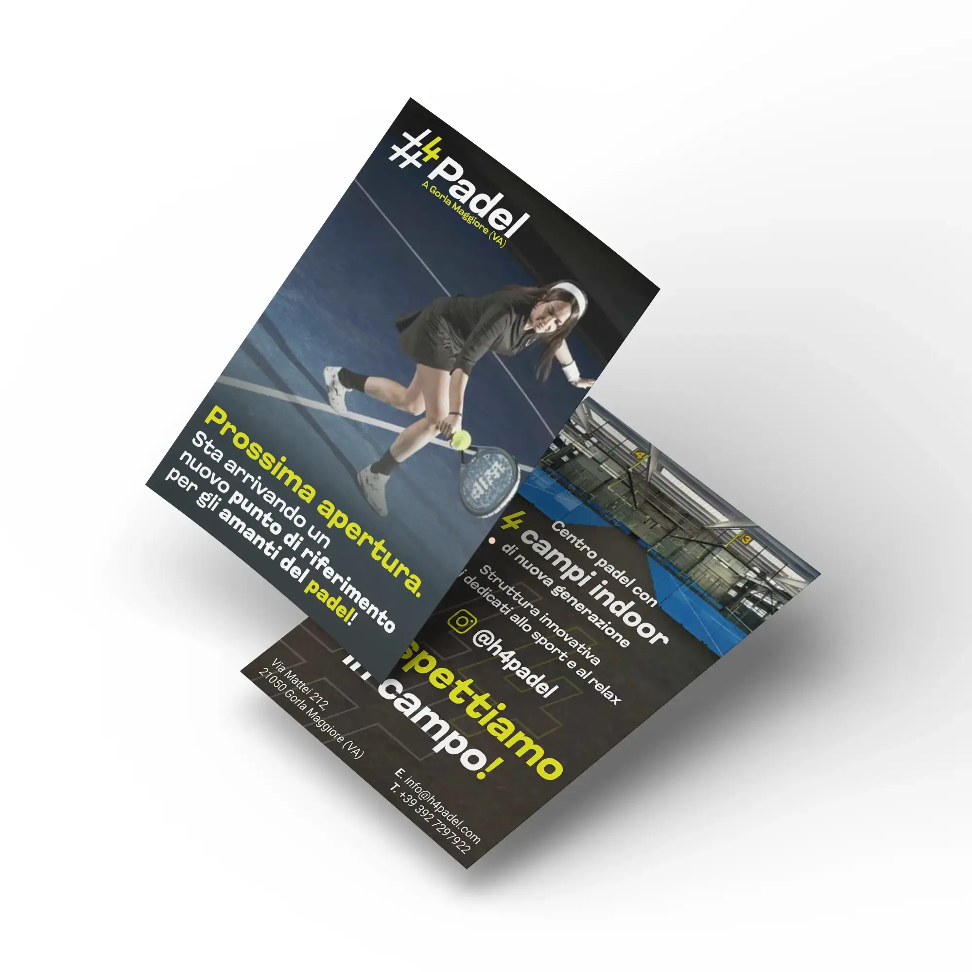 Volantini per centro sportivo – progetto #4Padel