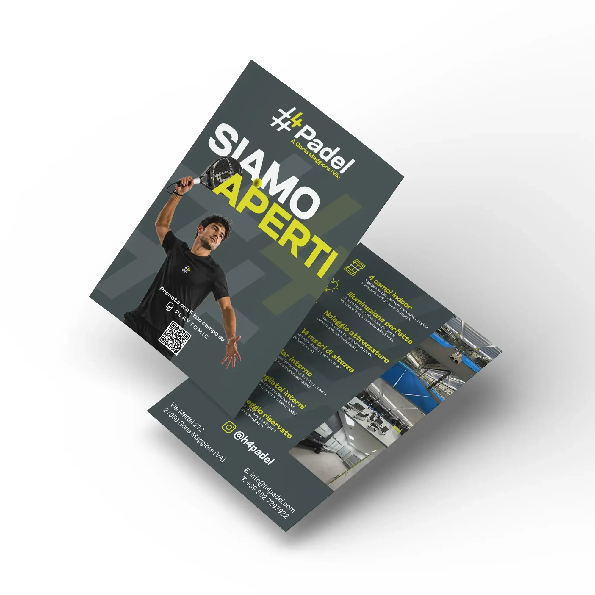 Volantini per centro sportivo – progetto #4Padel