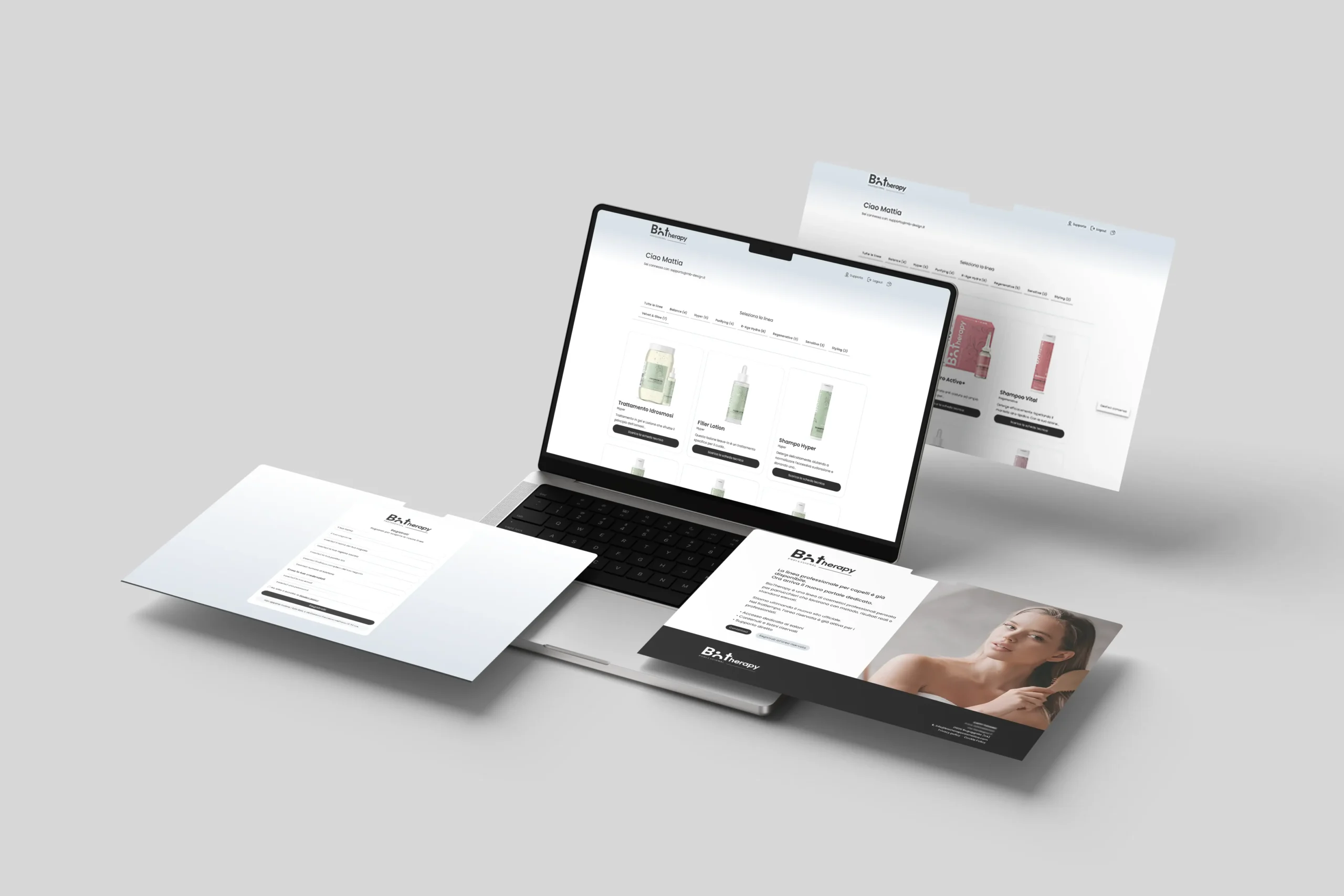 Sito web per azienda cosmetica - MB Design