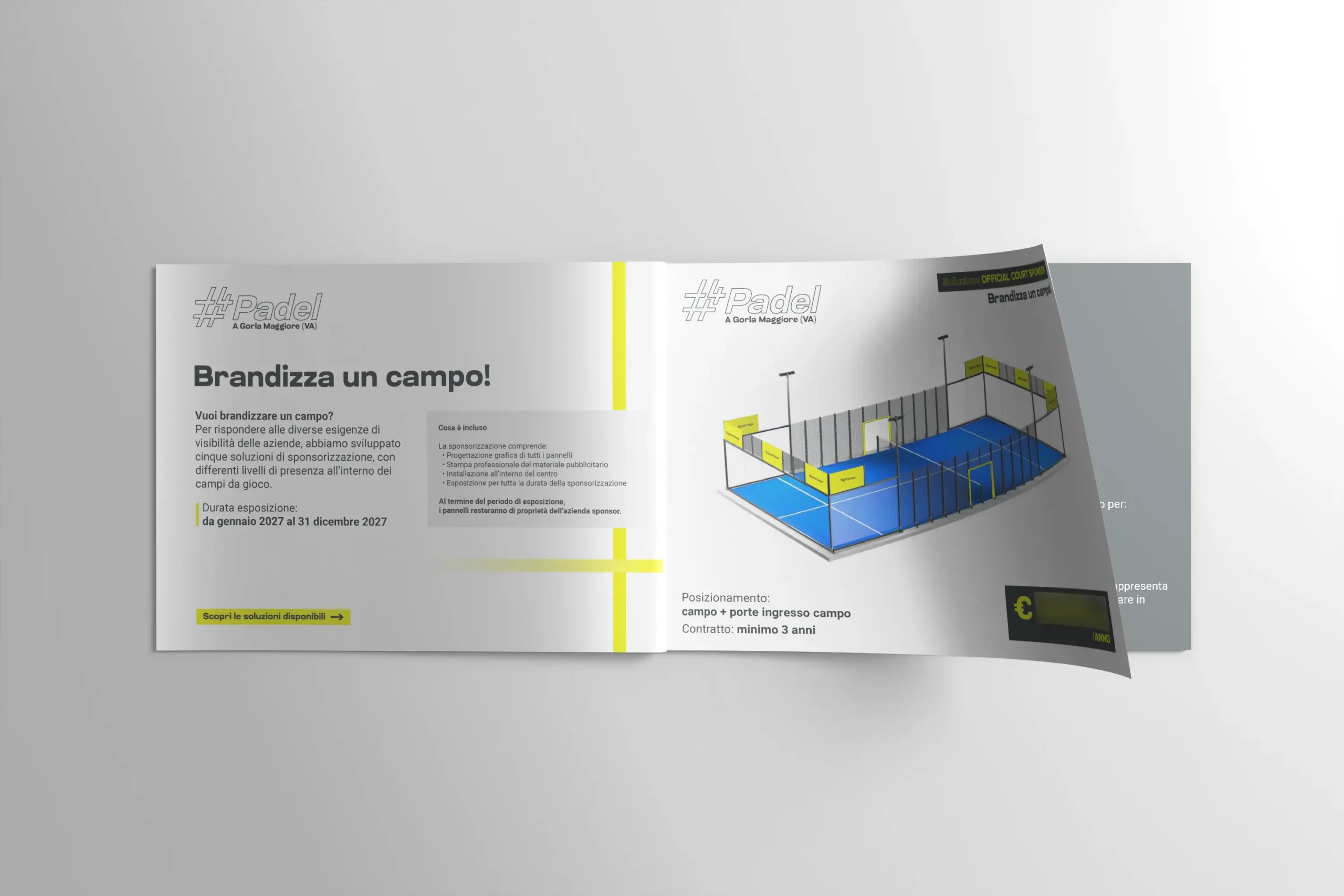 Volantini per centro sportivo – progetto #4Padel